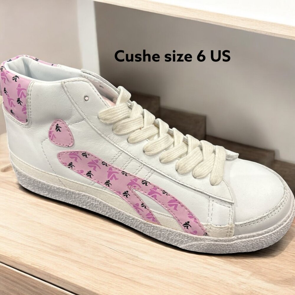 Cushe Hi-top Leather New with slight defect on back collar of both shoes 6 U.S.